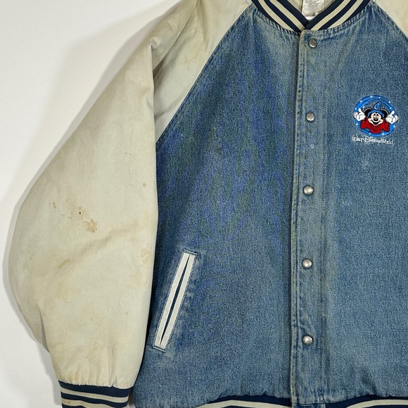 Vintage Walt Disney World Fantasia Mickey Mouse Where Magic Lives Denim Jacket - Picture 3 of 16